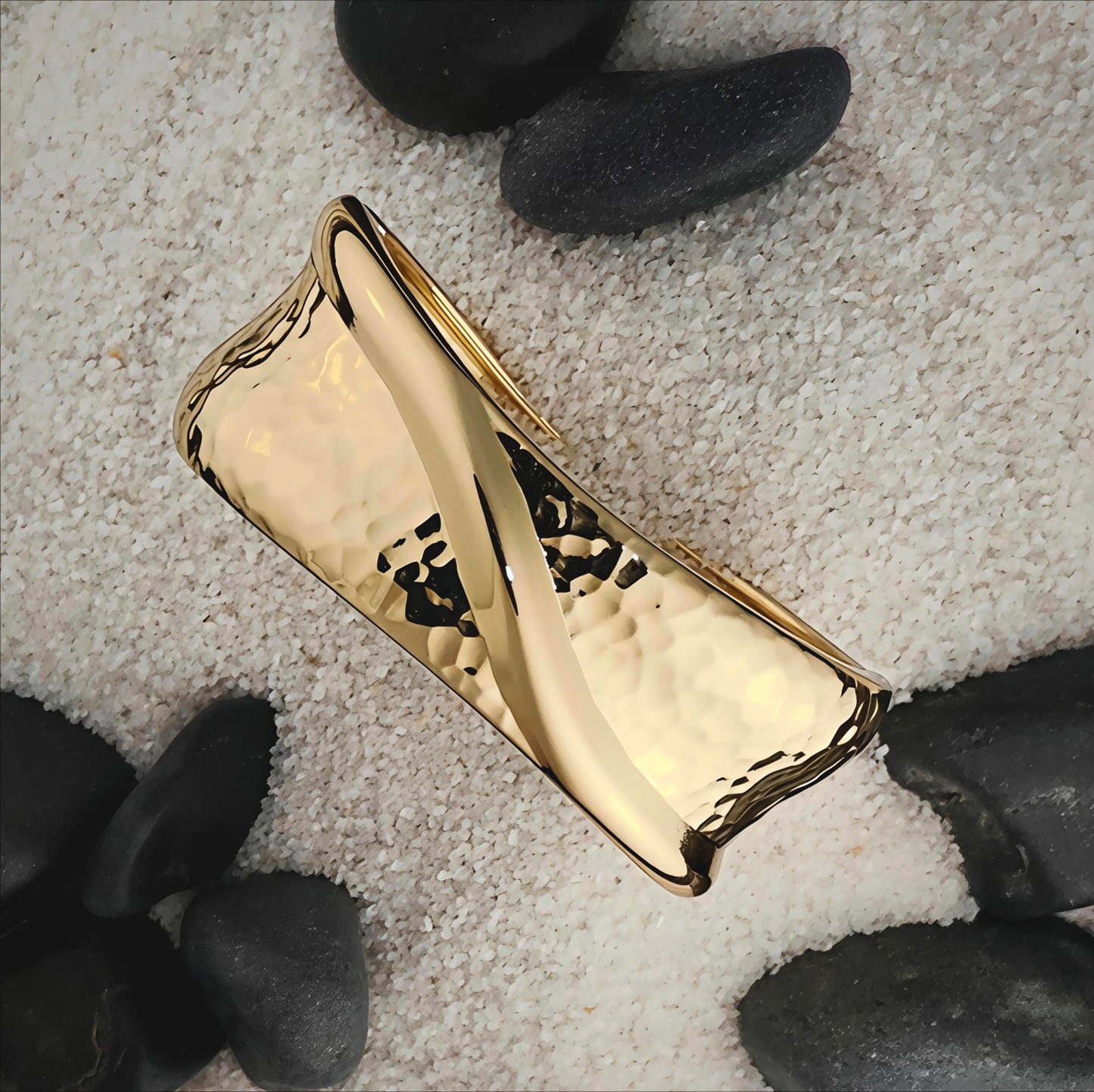 Beaten Gold Cuff Bracelet