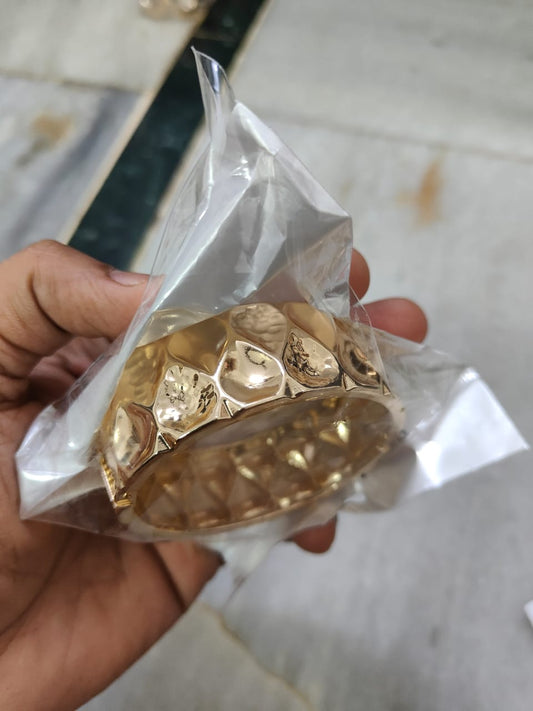 Sculpted Gold Bangle Bracelet