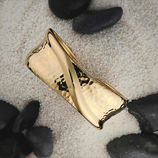 Beaten Gold Cuff Bracelet