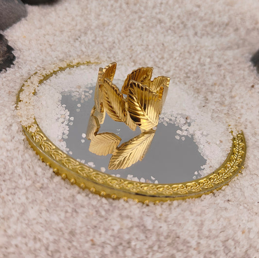Golden Leaf Crown Ring