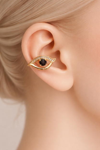 Evil Eye Crystal Ear Cuff