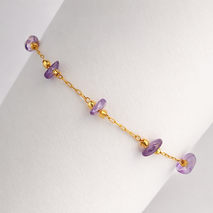 Gold Clover & Crystal Charm Bracelet