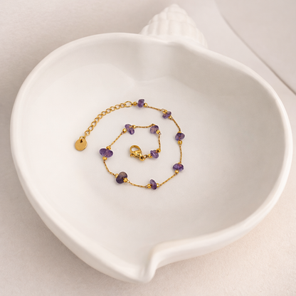 Gold Clover & Crystal Charm Bracelet