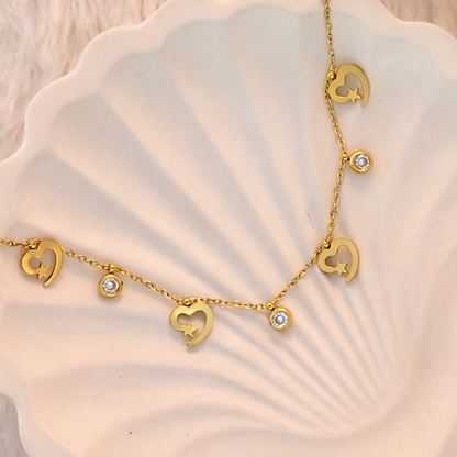 Gold Heart Star & Crystal Charm bracelets