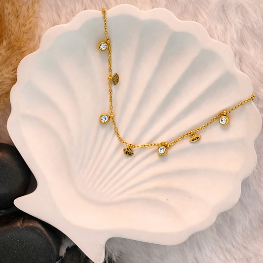 Gold Evil Eye Charm Bracelet